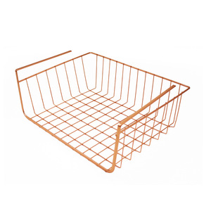 Panier sous étagère suspendu en fil métallique panier de rangement pour cuisine bureau garde-manger <span class=keywords><strong>armoire</strong></span> de salle de bain noir - Product Image 2