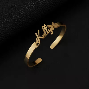 Dropshipping Stainless Steel Customized <strong>Name</strong> Waterproof Bangle <strong>Personalized</strong> Nameplate Letter Love Heart <strong>Bracelet</strong> for Women Girl - Product Image 3