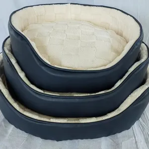 Практичная кровать для собак, круглая кровать для кошек, грязная устойчивая кровать для собак, мягкая удобная Роскошная плюшевая подушка для домашних животных, прочная собачья будка