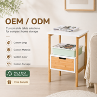 Meuble de rangement pratique sur mesure pour petits espaces, table d'appoint en bambou
