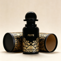 Flacon de parfum en verre noir à baïonnette personnalisé de 50 ml, flacon de parfum vide de luxe avec boîte
