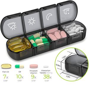 Organizador Semanal Extra Grande, 4 Compartimentos, Estuche Portátil para Pastillas, Caja de Almacenamiento de Medicamentos para 7 Días - Product Image 3