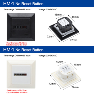 カウンターHMシリーズディスプレイ産業用時間メーターAC 110V 220V 50Hz脱出時間カウンター6桁8桁LEDディスプレイ時間メーター - Product Image 5