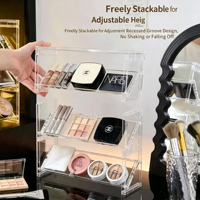 Organisateur de bureau transparent de haute qualité, pouvant être combiné avec un organiseur de bureau / une boîte de rangement / un organiseur de maquillage