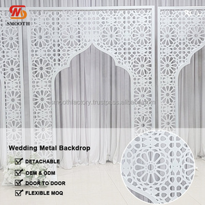 LEDA Modern Factory Custom Party White Detachable Arch Royal Vintage Look Hollow Carving Pattern <b>Backdrop</b> <b>Stand</b> for Wedding - Product Image 4