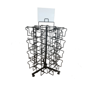 Wholesale <strong>Customized</strong> <strong>Countertop</strong> 360 Degree Rotating Greeting Card <strong>Display</strong> Rack 32 Wire Pockets Metal Stand - Product Image 5