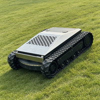 Tondeuse à gazon sur chenilles de 1000 mm avec couvercle en acier inoxydable, moteur à essence Loncin 608cc et télécommande pour grandes surfaces en herbe, OEM