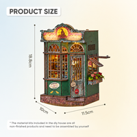 Puzzle en bois 3D, magasin de magie, maison de poupée miniature DIY, cadeau fait main, artisanat en bois, métal, plastique, papier, lumière LED, échelle 1:32