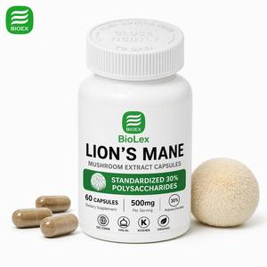 Factory GMP <strong>Lion's</strong> <strong>Mane</strong> <strong>Mushroom</strong> Extract Capsules Fruiting Body 30% Beta-Glucan Vegan Cognitive Support OEM ODM Bulk - Product Image 1