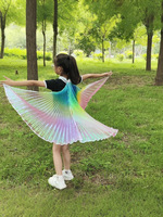 Nouvelles ailes de danse du ventre pour enfants, couleur arc-en-ciel, accessoires de performance à 360 degrés, tenue de danse, accessoires de performance, ailes de cou