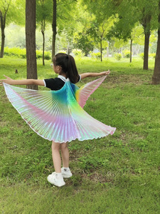 Nuove Ali per Danza del Ventre per Bambini, Colore Arcobaleno, Accessori per Spettacoli a 360 Gradi, Costume da Ballo, Oggetti di Scena per Performance, Ali da Collo - Product Image 4