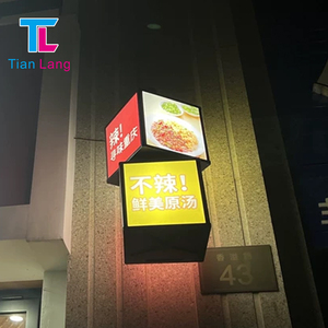 TianLang fábrica personalizada Led publicidad signo Led menú cartel tablero pantalla colgante Led caja al aire libre cuadrado giratorio caja de luz - Product Image 1