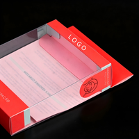 Boîte en plastique pliable personnalisée, recyclable, CMYK, transparente, pliable, en PET/PVC, emballage cadeau recyclable