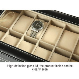 Boîte de rangement et de présentation de <span class=keywords><strong>montres</strong></span> de luxe en PU à 12 emplacements <span class=keywords><strong>pour</strong></span> <span class=keywords><strong>hommes</strong></span>, idéale <span class=keywords><strong>pour</strong></span> <span class=keywords><strong>les</strong></span> <span class=keywords><strong>montres</strong></span> mécaniques – Offre spéciale - Product Image 6