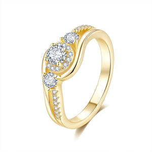 Bague pour femme en argent sterling S925 torsadée et entrelacée avec moissanite, cadeau de fiançailles de luxe, élégante et polyvalente, 2026 - Product Image 1