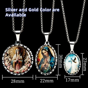 Giveluck thép không gỉ Archangel St. Michael Mặt dây chuyền vòng cổ nổi tiếng Tôn Giáo biểu tượng kim loại giết chết ma quỷ bán buôn cho - Product Image 6