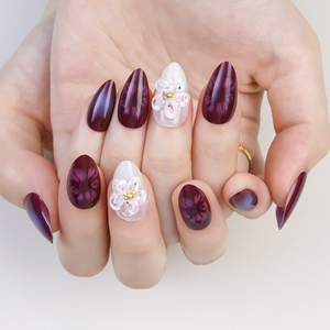 Luxe <span class=keywords><strong>Faux</strong></span> Ongles Fleur Conception 3d Cristal Mélange Bâton Presse sur Ongles En Gros Avec Diamants Nail Art Décoration - Product Image 6