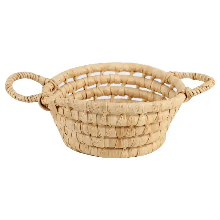 Hand-woven Storage Basket Laundry Wicker Baskets Corn Husk