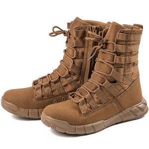 DFDB01 Men Tactical <b>Boots</b> Suede Brown All Seasons Outdoor Durable PU Adult Mesh Fabric for Outdoor <b>Hiking</b> Training Winter Season - Product Image 2