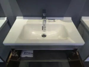 Meuble-lavabo en céramique en acier inoxydable de luxe moderne, armoire suspendue pour salle de bain, meuble de salle de bain
