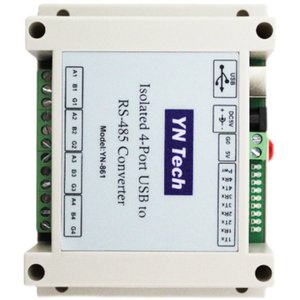 Convertidor Industrial YN861 de USB a RS485 de 4 Puertos |   Adaptador Serial Cuádruple Galvanicamente Aislado, Comunicación Simultánea W852 - Product Image 1