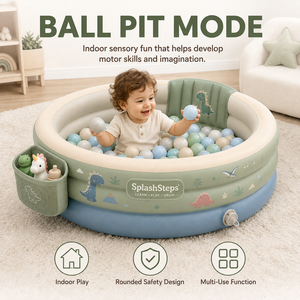 Piscina Inflable para Bebés 4 en 1 de PVC con Asiento Extraíble, Piscina de Juegos para Niños Pequeños, Piscina de Pelotas, Lavabo de Juguete - Product Image 3