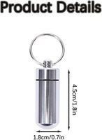 Boîte à pilules en aluminium imperméable pour l'extérieur, mini flacon à médicaments avec porte-clés, durable et portable