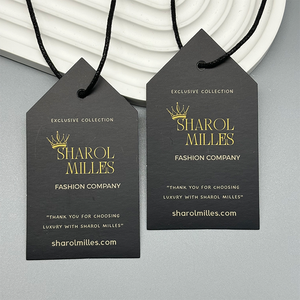 LOGOTIPO personalizable de moda Etiquetas de papel estampadas en caliente ecológicas para bolsos de ropa Zapatos y accesorios Acabado impreso/en relieve - Product Image 3