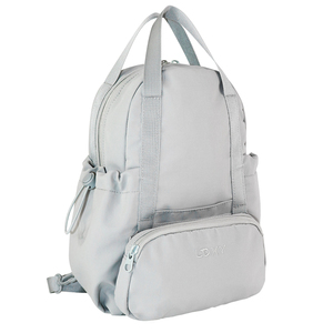 Loxy Lightweight Nylon Gym Backpack with Adjustable Strap and Zipper Closure Modern Casual Style Unisex Gray Water Resistant - Product Image 3