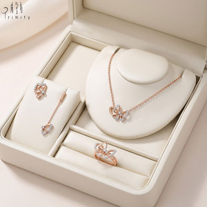Most Popular Wholesale Manufacturer Export Shiny Butterfly Designs Jewelry 18K Solid Rose Gold Natural Diamond Pendant <b>Necklace</b> - Product Image 5
