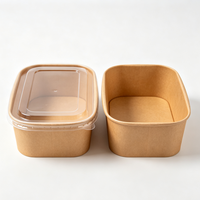 Boîtes en carton kraft rigides et longues pour plats lourds, assiettes et bols en papier pour l'emballage de plats à emporter