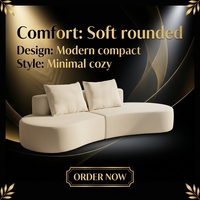 Canapé Chesterfield moderne une place pour salon, modèle Cashew, revêtement en tissu éponge pur, compression sous vide, moulage monobloc