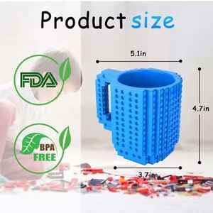Wholesale Products 350 Ml Diy Building Blocks Cup Juice Coffee <b>Mug</b> Water Bottle <b>Plastic</b> Cups - Product Image 2