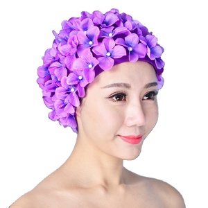 Bonnet De Bain Femme En Polyester/Élasthanne - Motif Floral, Léger, Séchage Rapide - Taille Unique
