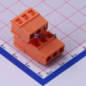 DB128A-5.08-2*3P-OG-S Screw Terminal Block Through hole Component (THT),P=5.08mm Connector 2x3P 5.08mm Orange Through Hole - Product Image 1