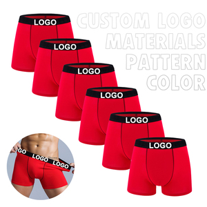 Ingrosso <span class=keywords><strong>Boxer</strong></span> rossi da <span class=keywords><strong>uomo</strong></span> di alta qualità su misura comodi <span class=keywords><strong>Boxer</strong></span> di cotone di bambù di biancheria intima traspirante modello di stampa - Product Image 1