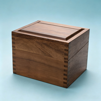 Boîte à recettes en bois d'acacia avec séparateurs, 2 compartiments, ensemble de boîtes porte-cartes en bois