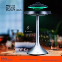 Platillo volador OVNI de levitación magnética Altavoz BT con sonido envolvente 3D Carga inalámbrica inteligente Iluminación LED RGB Alimentado por batería