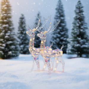 Figuras de renos acrílicas de Navidad de 47.2 pulgadas, decoraciones multicolor para exhibición navideña - Product Image 2