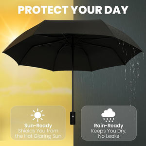 Petit <span class=keywords><strong>parapluie</strong></span> pliant compact de voyage coupe-vent portable pour la pluie pour hommes femmes adolescents - Product Image 3