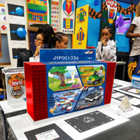 Assemblage éducatif 4 styles en 1 blocs de construction modèle de construction jouets dans un conteneur avec plaque de base pour enfants en plastique ABS