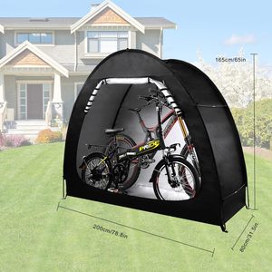 Abri de <span class=keywords><strong>vélo</strong></span> portable à toit arqué, imperméable, en tissu Oxford durable, avec structure en plastique, <span class=keywords><strong>pour</strong></span> le stockage extérieur de 2-3 vélos - Product Image 4