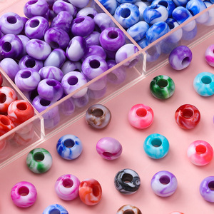 Acrylic Round <b>Beads</b> Large Hole Loose <b>Beads</b> For DIY Jewelry Making Bracelets Necklaces Craft Supplies Small Size - Product Image 3