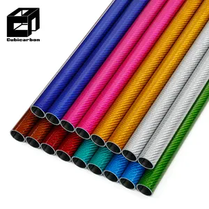 High Glossy Colorful Carbon Fiber Pipe Custom Carbon Fiber Round Tube Colored Carbon Fibre Tubes