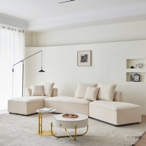 Curved Modular Sectional Sofa L Shaped Couch with Chaise Lounge Sofa, Oversized Sofa with 2 <b>Throw</b> Pillow for Bed Room, Apartment - Product Image 1