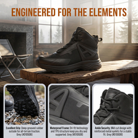 Bottes de travail pour hommes, personnalisées en usine, noires, mi-hautes, en tissu imperméable et maille, avec embout de protection, antidérapantes et résistantes aux perforations