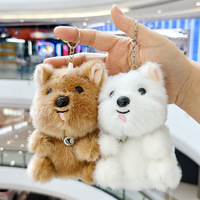 Porte-clés en peluche chiot de dessin animé mignon, pendentif poupée Kawaii, breloque de sac pour couple, jouet en peluche pour machine à griffes