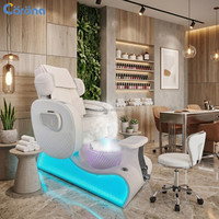 Chaise de pédicure spa professionnelle de luxe pour salon de manucure avec bol à pédicure en verre