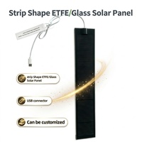 Mini Paneles Solares de 4W 6V, Panel Solar Largo de ETFE/Vidrio con Conector USB-C para Cortinas Inteligentes, Persianas Enrollables Inteligentes, Carga de Batería