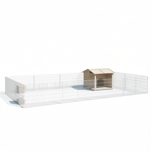 Recinto Plegable Grande de Hierro Galvanizado para Animales, Puertas y Corrales para Mascotas, Rectangular, Estilo Moderno para Exteriores, Plateado - Product Image 1